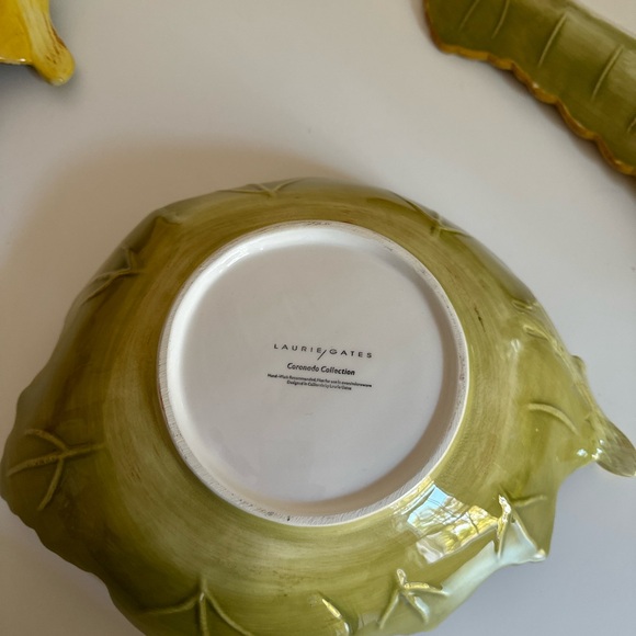 Laurie Gates Coronado Collection Serving Pieces Leaf Shape Set of 3 - Picture 7 of 7